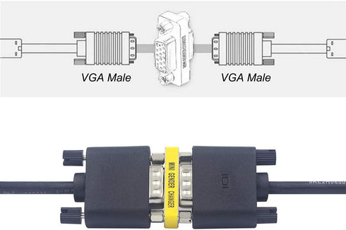 VCE VGA Adapter Female to Female SVGA Coupler - HD15 Mini Gender Changer VGA Cable Extender, 4-Pack