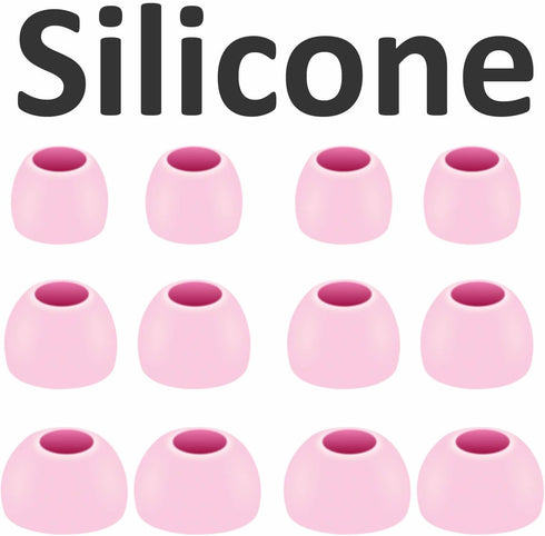 Replacement Silicone Ear Tips for Beats Studio Buds + / Fit Pro - 6 Pairs, S/M/L Sizes, Flexible Rubber Gel, Pink.