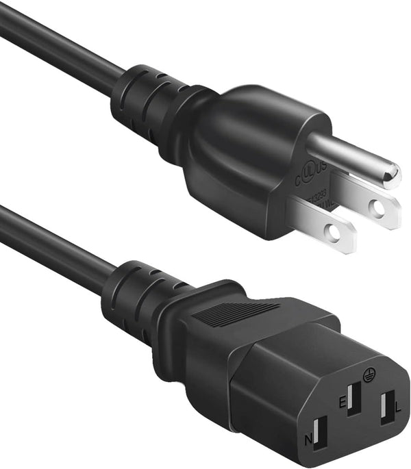 Narpendu Universal 3-Prong AC Power Cable for Computer, TV, Monitor and More, 6