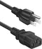 Narpendu Universal 3-Prong AC Power Cable for Computer, TV, Monitor and More, 6