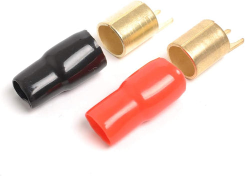 2 Pairs Connectors Adapters Crimp Barrier Spades Copper Gold Plated 0 Gauge Spade Terminal