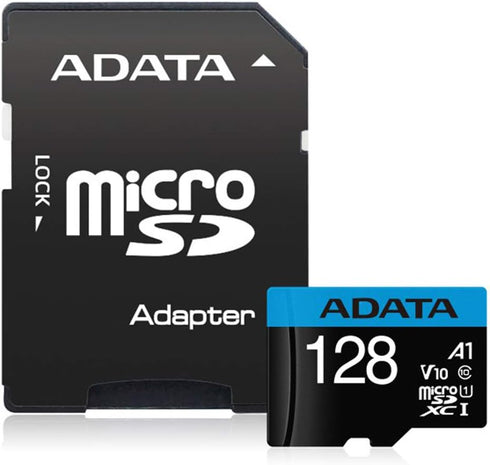 ADATA AUSDX128GUICL10A1-RA1 128GB 10 V10 A1 Premier microSDXC UHS-I/Class Memory Card with SD Adapter