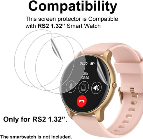 Screen Protector Compatible with AGPTEK SR2 1.32” Round Screen Smartwatch, Soft TPU, 4-pac