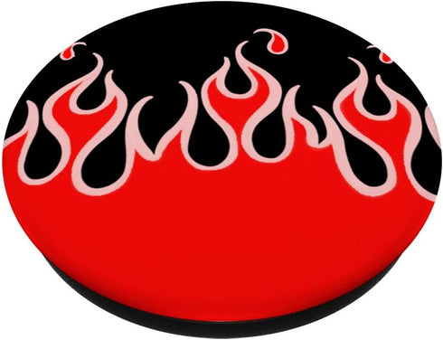 Flames Red Black 90's E-Girl PopSockets PopGrip: Swappable Grip for Phones & Tablets