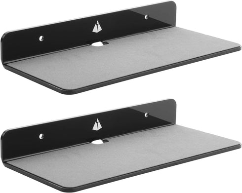 TXEsign Wall Shelves Speaker Shelf-2 Pack, 9 Inch Small Acrylic Speaker Mount for Bluetooth Speaker, Webcam, Clock,