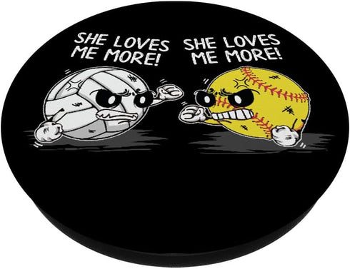She Loves Me More - Volleyball Softball - Sports Lover Gifts PopSockets Standard PopGrip