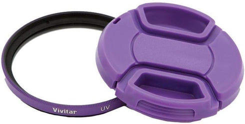 Vivitar 58mm UV Filter and Snap On Cap, Purple