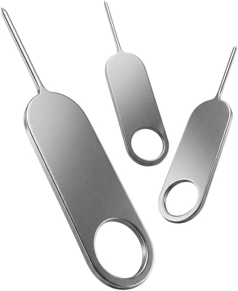 3-Pack, Sim Card Tray Ejector Pin with Keychain Hole - Universal Sim Card Tray Removal Tool - Stainless Steel