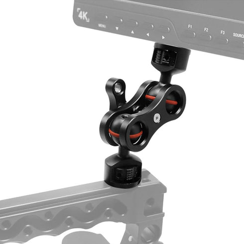 AFEFT 1/4" 360 Articulating Magic Arm with Double Ball Heads, Screw Mount with Non-Slip Rubber Rings, Swivel Monitor