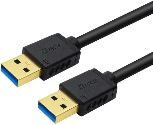 DTech 3 ft Black USB 3.0 Type A to A Male to Male High Speed Data Cable