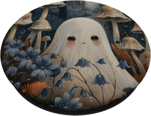 Cute Ghost Mushroom Lover PopSockets Standard PopGrip for Phone Accessories