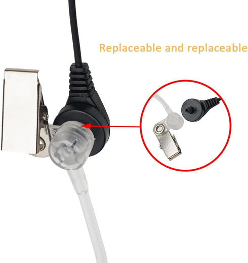 Acoustic Tube Earpiece Headset with PTT Mic for Uniden GMR Walkie Talkie Two Way Radio Models GMR 2 MOICO M880 T228 T328