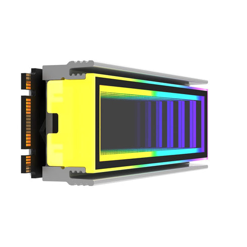 M.2 2280 ARGB Hard Drive Heatsink Cooling SSD Cooler, 5V 3Pin RGB Sync, Efficient Heat Dissipation, White