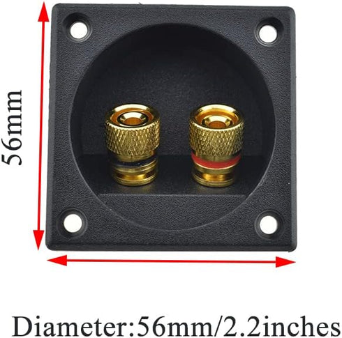 HAHIYO 56mm Diameter Square Speaker Box Terminal Cup, 2 PCS Black for Subwoofer Tower Speakers