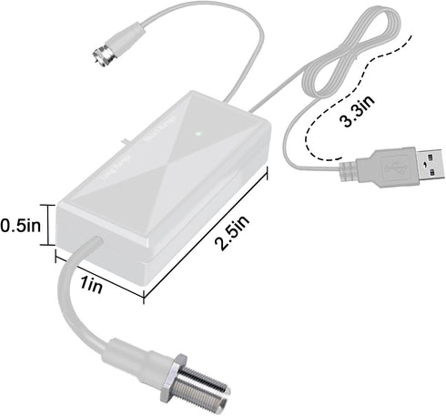 GZMJRD 25dB (WHITE32) TV Antenna Amplifier, Antenna Signal Booster, High Gain Powerful Digital Antennas Booster