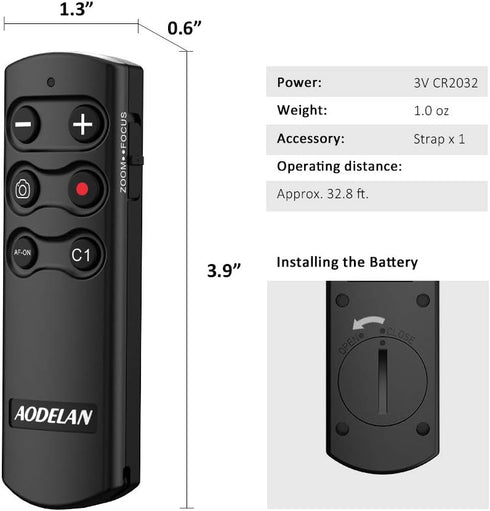 Wireless Shutter Release Camera Remote Control for Sony A7 III, A7R III, A6100, A6400, A6600, RX100 VII, RX0 II, A7R