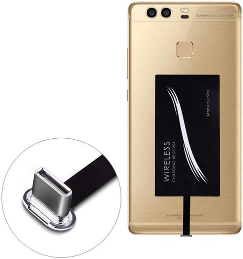 Portable Qi Charging Receiver USB C, Rapid Wireless Charger Receiver Chip for Huawei/Oneplus, Black for Smartphone