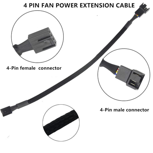 WMYCONGCONG 10 PCS 10" 4 Pin PWM Fan Extension Cable, PC Fan Power Cable