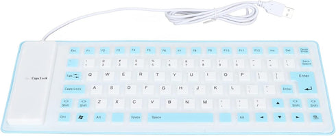 Soft Silicone Keyboard, Lightweight Portable USB Wired 85 Keys Comfortable Keyboard for PC Notebook (Blue)