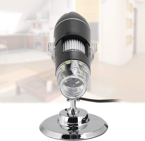 USB Microscope, 1600X Digital Electron Microscope USB Video Camera, 2MP with 8 LED, Macro Lens, High Speed DSP