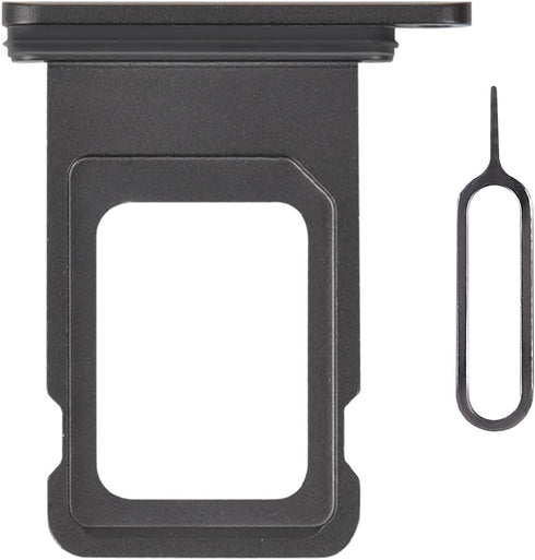 Black SIM Card Slot Replacement for iPhone 11, Single SIM Version Card Tray Holder Adapter with Waterproof Rubber Ring