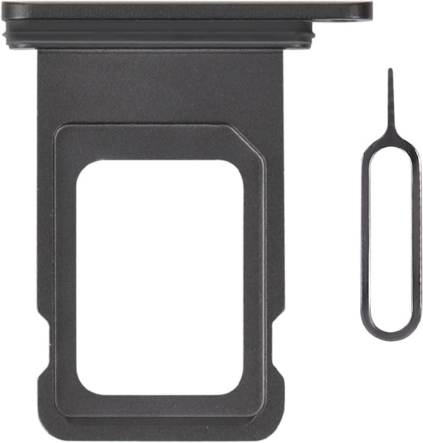 Black SIM Card Slot Replacement for iPhone 11, Single SIM Version Card Tray Holder Adapter with Waterproof Rubber Ring