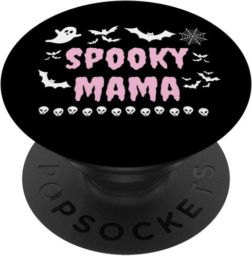 Spooky Mama Halloween Pink Cute Mom Autumn Fall Goth PopSockets Standard PopGrip