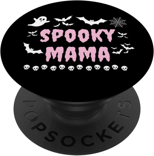 Spooky Mama Halloween Pink Cute Mom Autumn Fall Goth PopSockets Standard PopGrip