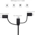 BoxWave Cable Compatible with Motorola Moto G6 Play, AllCharge 3-in-1 Cable for Motorola Moto G6 Play - Jet Black