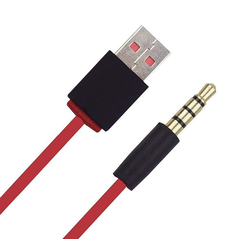 3.5mm Jack to USB Auxiliary Charger Cable for Beats by Dre Studio Wireless Headphones and More