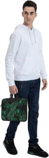 JIPOFD Banana Leaf Green Print Structured Laptop Bag Oxford Cloth Briefcase Padded Shoulder Case with Front Pockets