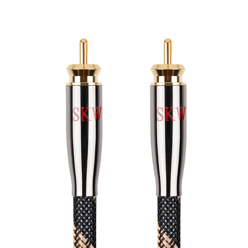 SKW Subwoofer Cable RCA to RCA, Ultra-high Purity Copper for HiFi Systems, 9.8ft/3M