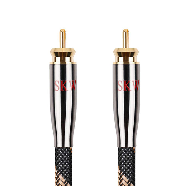 SKW Digital Coaxial Cable RCA to RCA, Ultra-high Purity Copper Subwoofer Cable for HiFi Systems, 4.9ft/1.5M