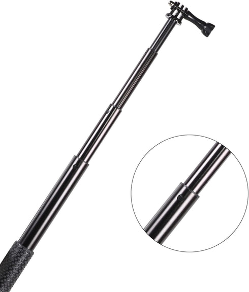 Zeizafa Extendable Camera Selfie Stick Monopod Extension Fits Most Action Cameras Invisible Selfie Stick