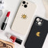 Casechics iPhone 13 Case - Cute Cartoon Sun Moon Design, Soft Shockproof Silicone, Camera Lens Protection (Whitesun)