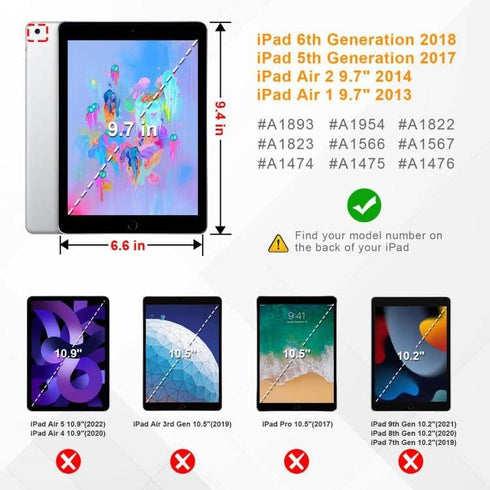 Fintie SlimShell Case for iPad 6th/5th Generation (2018/2017 Model, 9.7 Inch) - Lightweight Smart Protective Cover