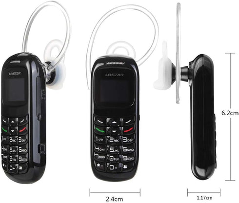 Mini L8star BM70 Bluetooth Handset, Unlocked Cell Phone Dialer, 0.66 inch, Black, Supports SIM Card