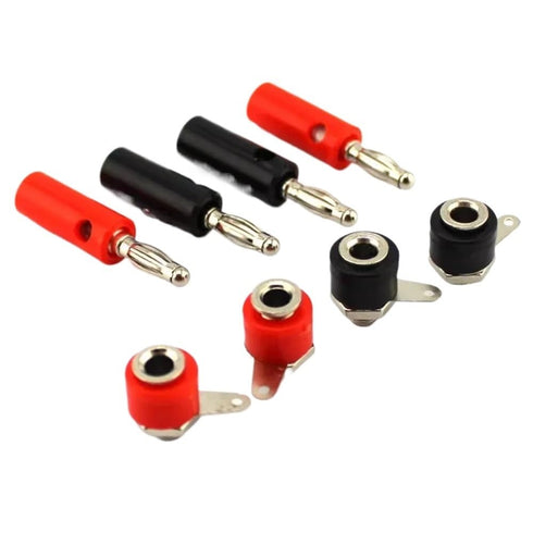 sjgqwt 10Sets Audio Speakers Banana Plug Screw + Socket Connector Kits 4mm Ja-ck