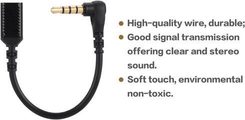 3.5mm Audio Cable Adapter for Arctis 3 5 7 Pro Gaming Headsets, Male to Female Conversion Cable, 0.12 Meters