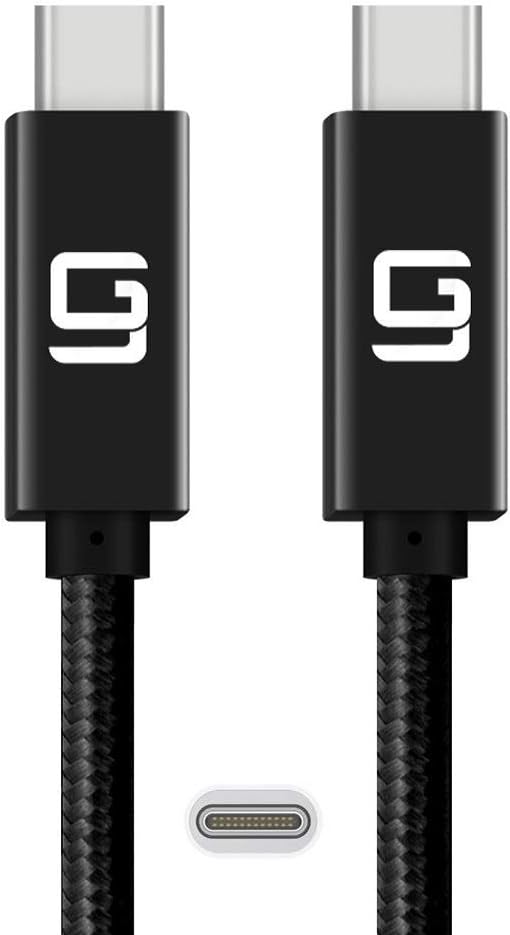 USB-C to USB-C Cable (1.6ft, 40Gbps) - Certified USB4, 100W Power, Nylon Braided, Dual 4K/Single 5K @60Hz.