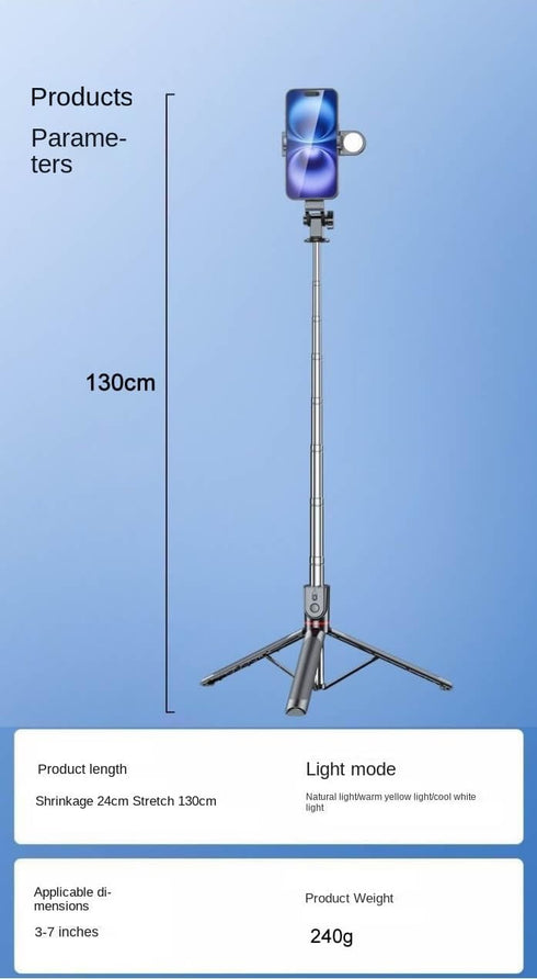 XIHAMA 1 17, 50 inch) Selfie Stick with Light, All in Extendable Tripod Stand with Wireless Remote, Portable Mobile
