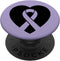 Hodgkin Lymphoma Awareness Heart Purple Ribbon Support PopSockets Swappable PopGrip
