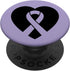Hodgkin Lymphoma Awareness Heart Purple Ribbon Support PopSockets Swappable PopGrip
