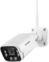 Outdoor Wi-Fi Bullet Security Camera, 1080P RTSP IP WiFi Surveillance, Night Vision, 2-Way Audio, Weatherproof (White)