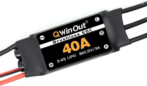 2-4S 30A/40A 5V 3A 3.5mm 2 4s (40A, 1 QWinOut RC Brushless ESC Simonk Firmware Electric Speed Controller with BEC