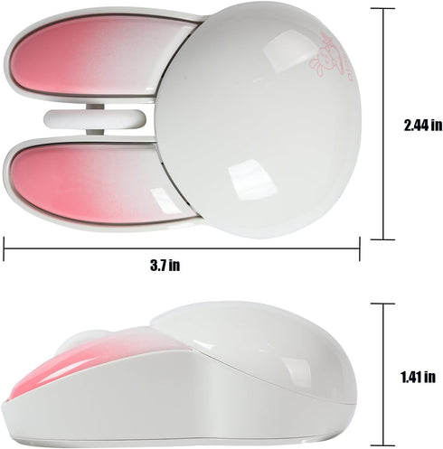 YOCUNKER Wireless Bluetooth Mouse for Laptop, Creamy Pink, Unisex Design