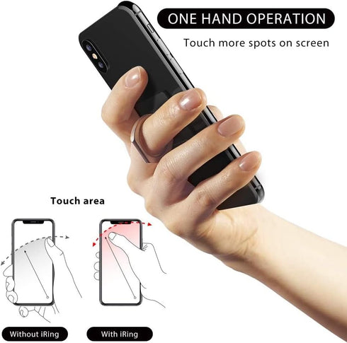 iRing Link, Made in Korea, Wireless Charging Friendly Phone Holder - Compatible with iPhone, Galaxy (Matt Black)