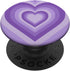 Purple Love Heart Groovy Coffee Latte Pattern Women Phone PopSockets Standard PopGrip