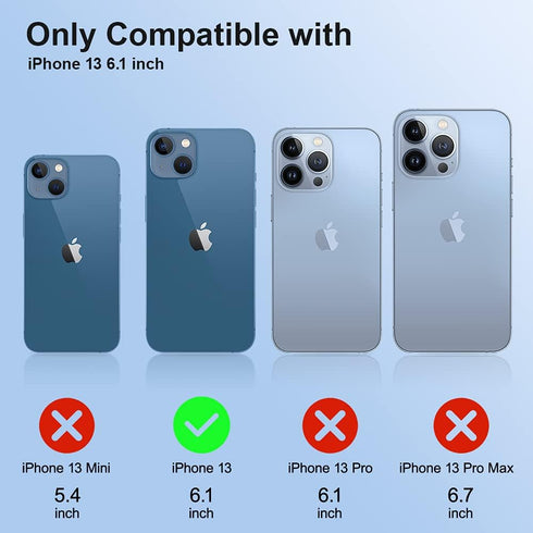 SOH iPhone 13 Phone Case - Slim Shockproof Soft Anti-Scratch Microfiber Lining, Liquid Silicone Protective Bumper
