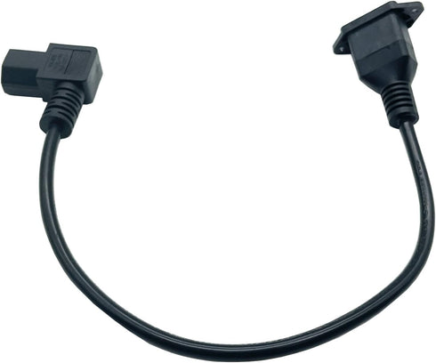 C14 to C13 Panel Mount Power Cable, 90 Degree Right IEC 320 C13 Female to C14 Male PDU Power Supply Extension Cord, 0.4m